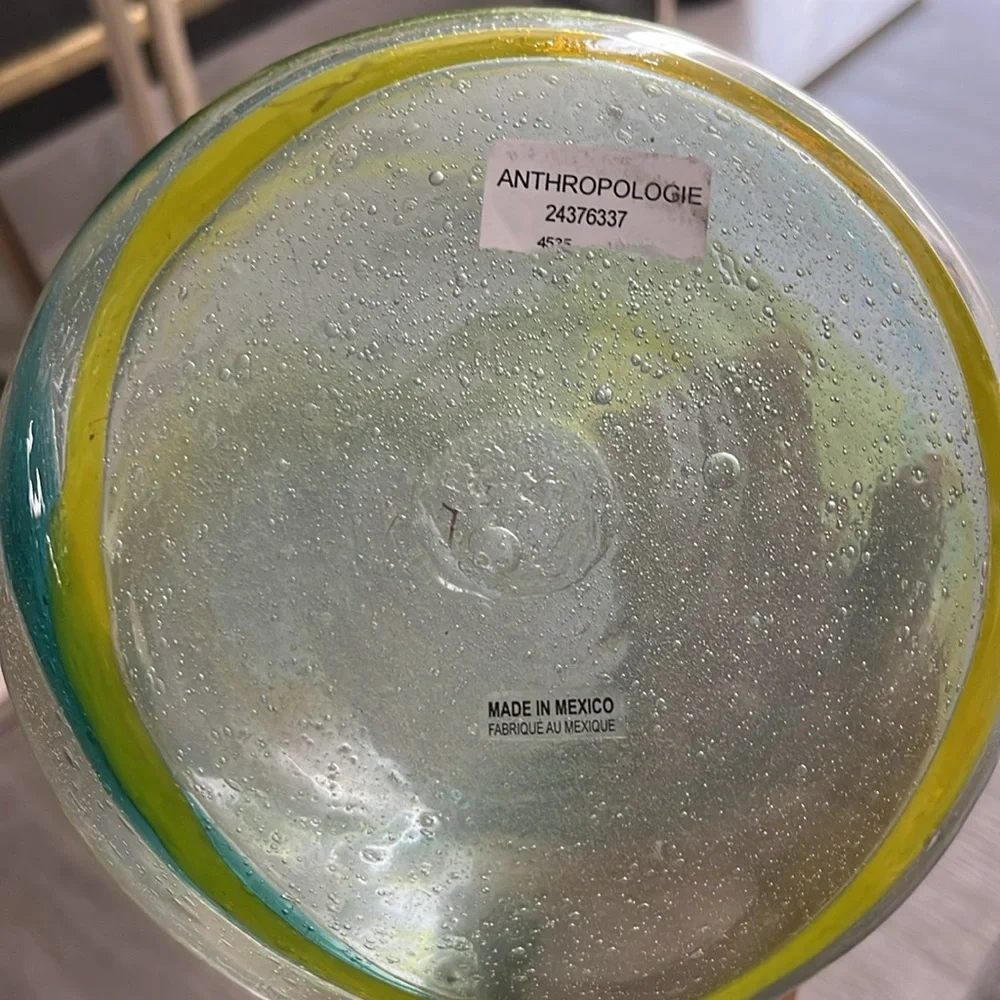 Anthropologie blown glass margarita pitcher